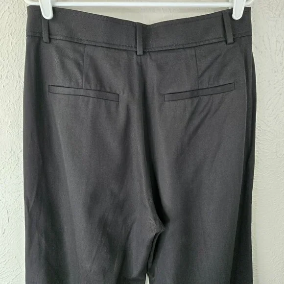 Everlane Dress Pants 10 Black Minimalist Straight Relaxed High Waisted Trousers - Picture 7 of 12